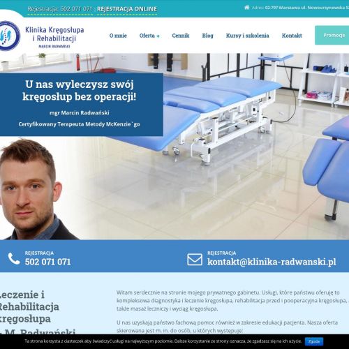 Piaseczno - gabinet rehabilitacji kręgosłupa powsin