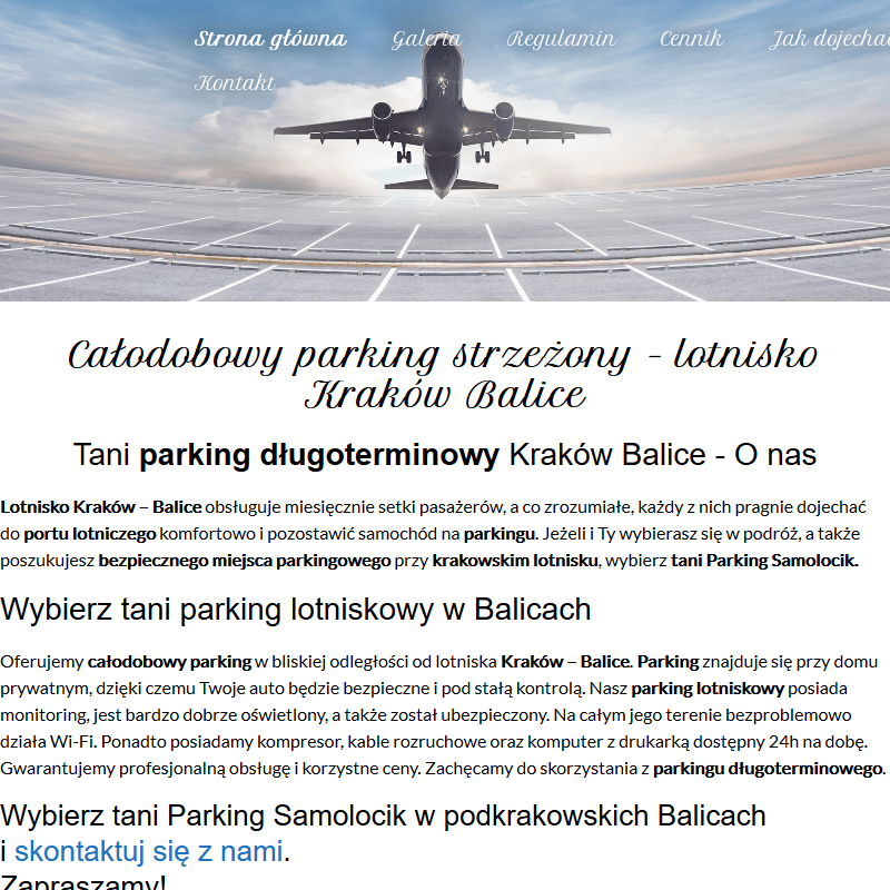 Parking całodobowy balice