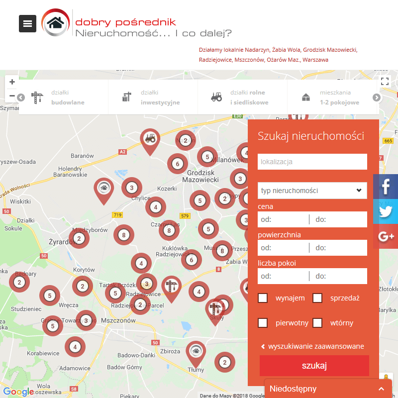 Grunty rolne żabia wola w Grodzisku Mazowieckim