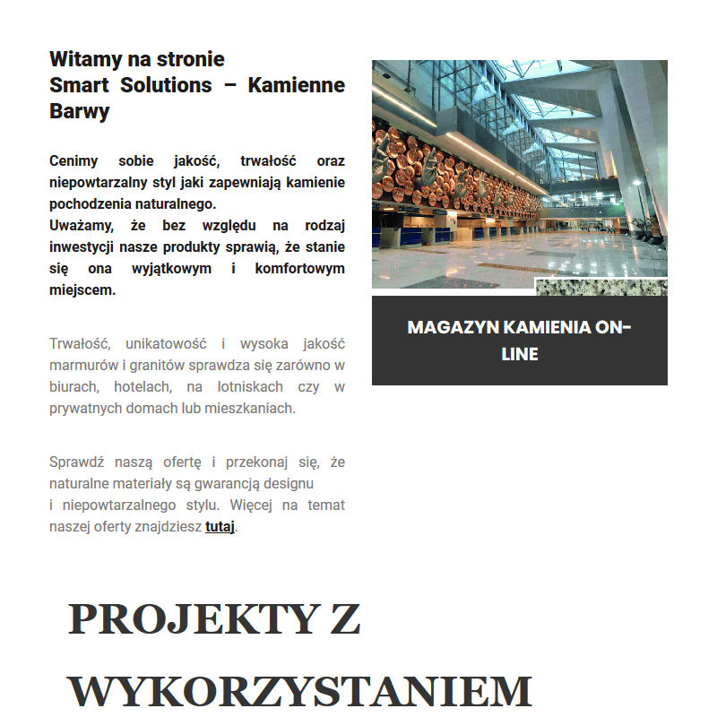 Magazyn kamienia - Warszawa
