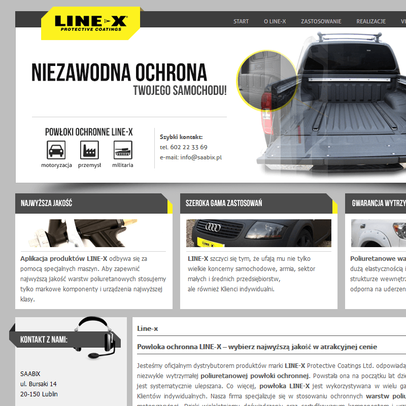 Ochrona karoserii line-x w Lublinie