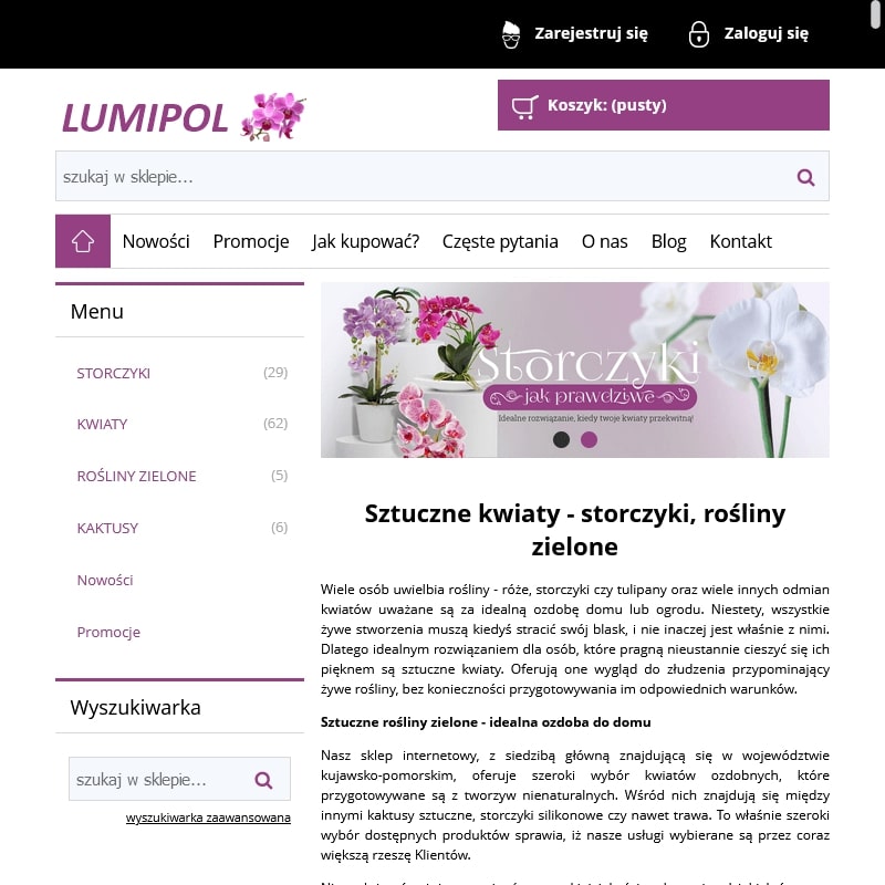 Sztuczne orchidee w doniczkach