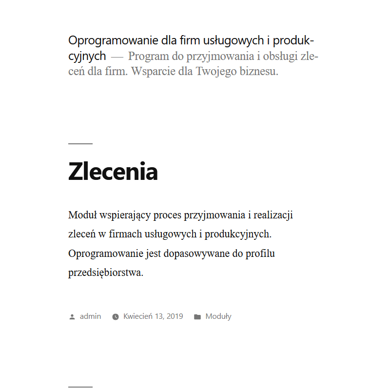 Program do realizowania zleceń