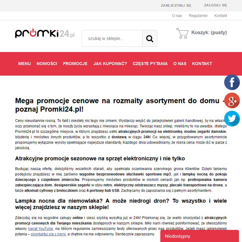 Mega promocje cenowe na asortyment do domu
